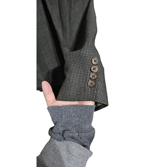 Vintage Oscar De La Renta gray & black wool tweed sport coat blazer size 41R - Picture 13 of 14